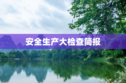 安全生产大检查简报