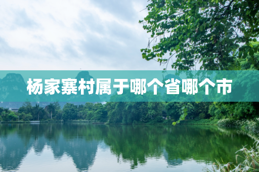 杨家寨村属于哪个省哪个市