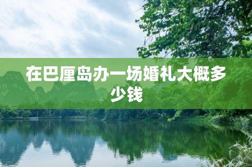 在巴厘岛办一场婚礼大概多少钱